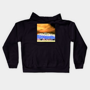 Landscape Sunrise Over Snow Covered Mountains Kids Hoodie